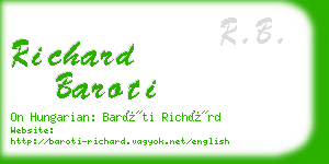 richard baroti business card